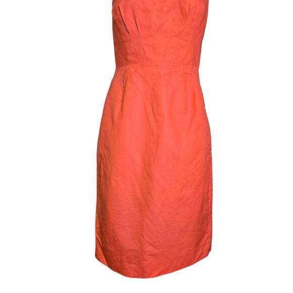 J Crew Womens Sleeveless Dress Size 6 Orange‎ Coral Miranda Style 100% Cotton - Picture 3 of 7